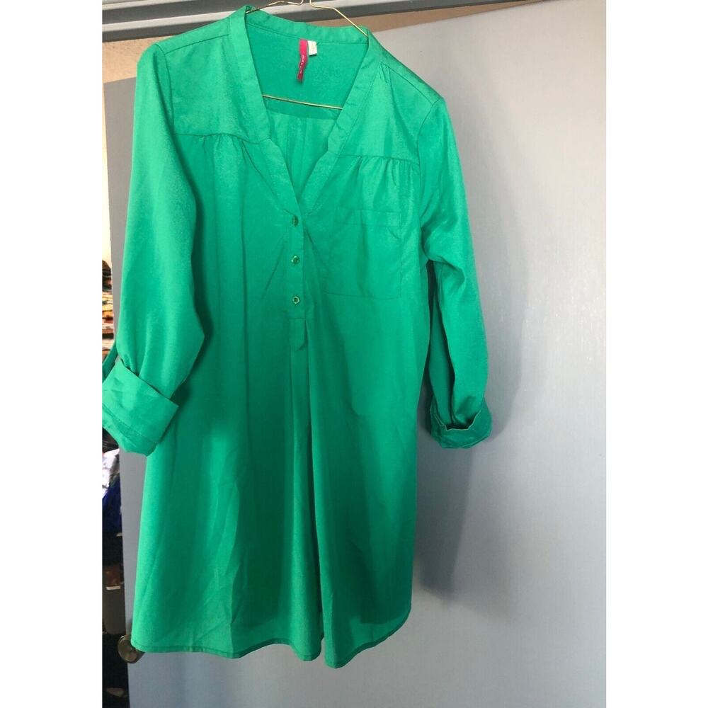 WOMEN'S PICKY GIRL green TOP / SHIRT 3/4 sleeves NO TAGS L or XL